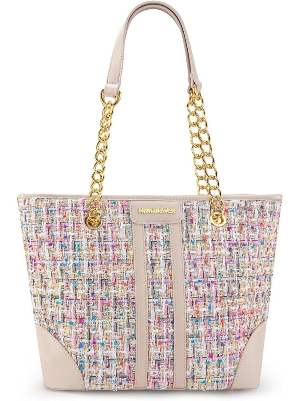 Quilted Medium Tote Bag for Women | Stylish Chain Shoulder Handbag Purse